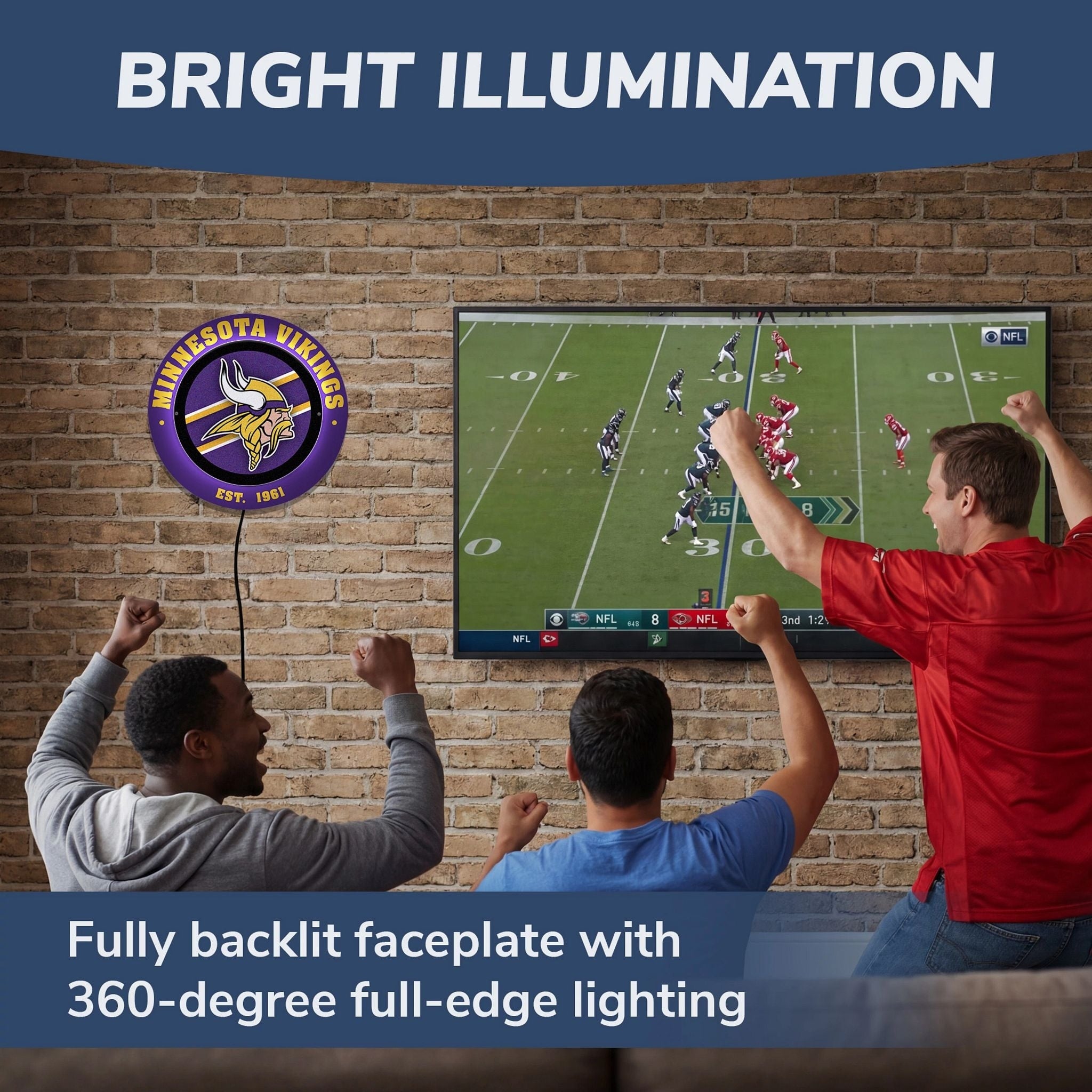 Minnesota Vikings Led Metal Lit Wall Sign Decor