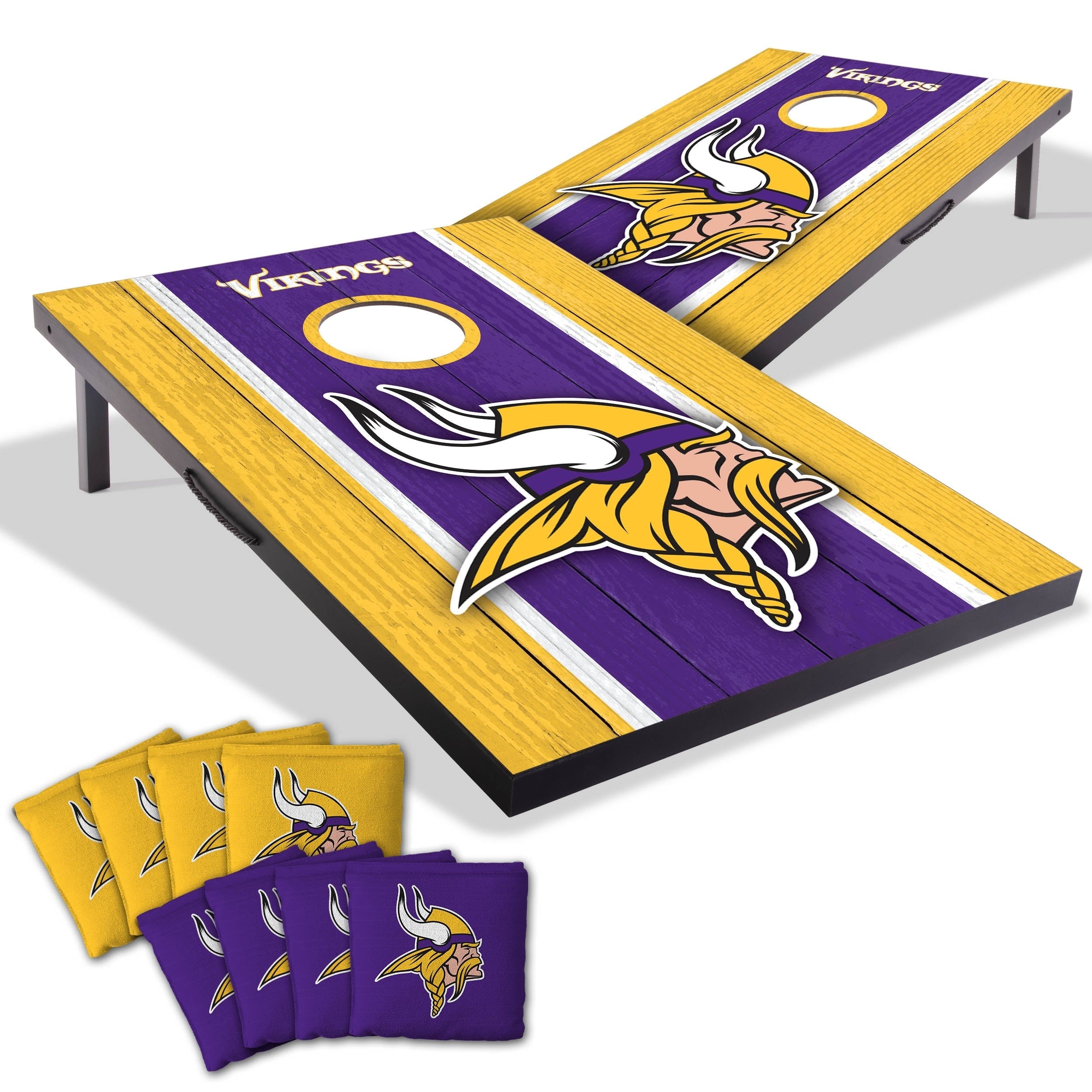Minnesota Vikings Nfl Compact 2X3 Tailgate Cornhole Board Set