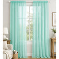 Mint Sheer Window Rod Pocket Curtain Set 90 Inches Long 2 Panels