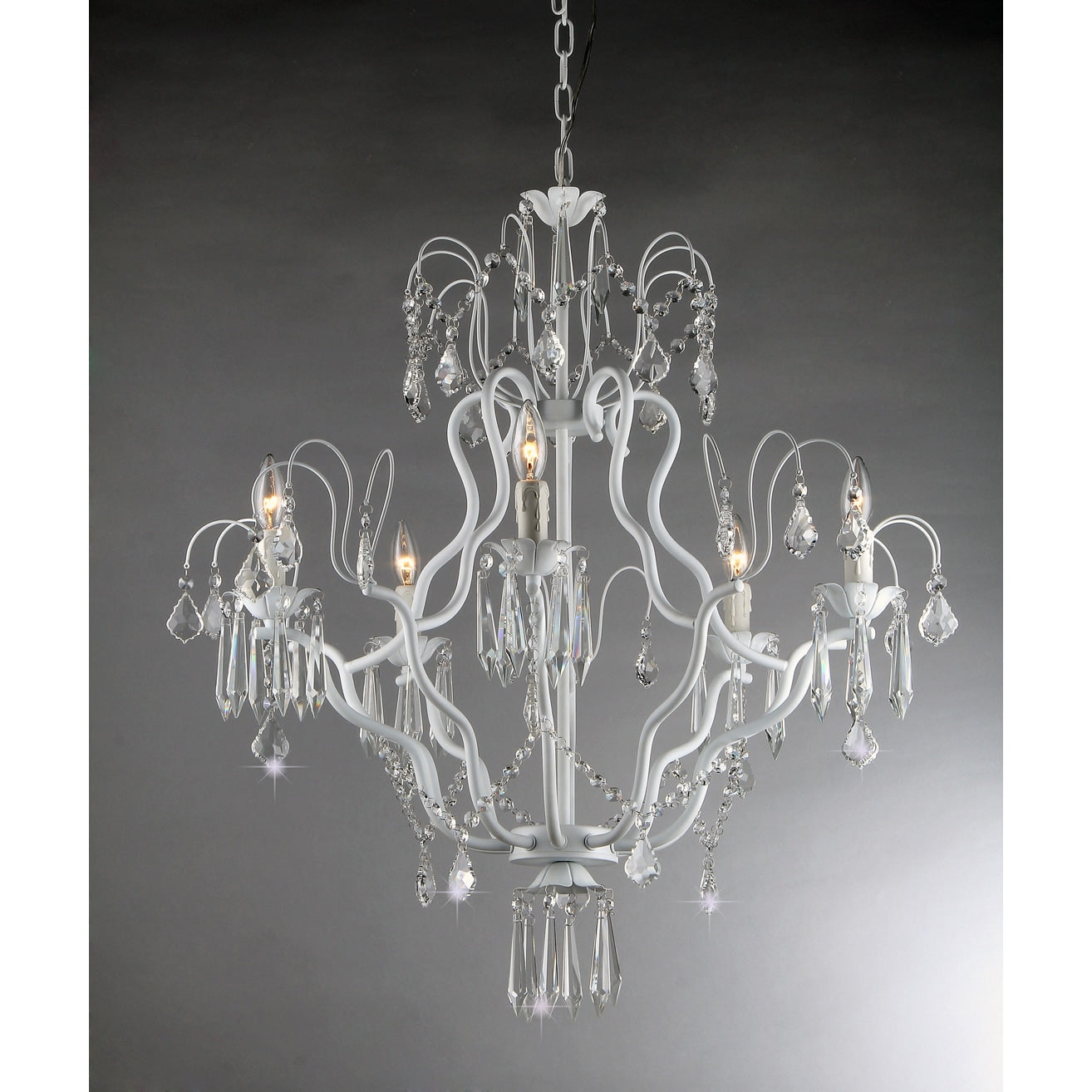 Miracle 5 Light White Crystal Chandelier