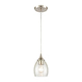 Miranda 5 Inch Wide 1 Light Mini Pendant In Satin Nickel 5In W X 5In D X 8In H