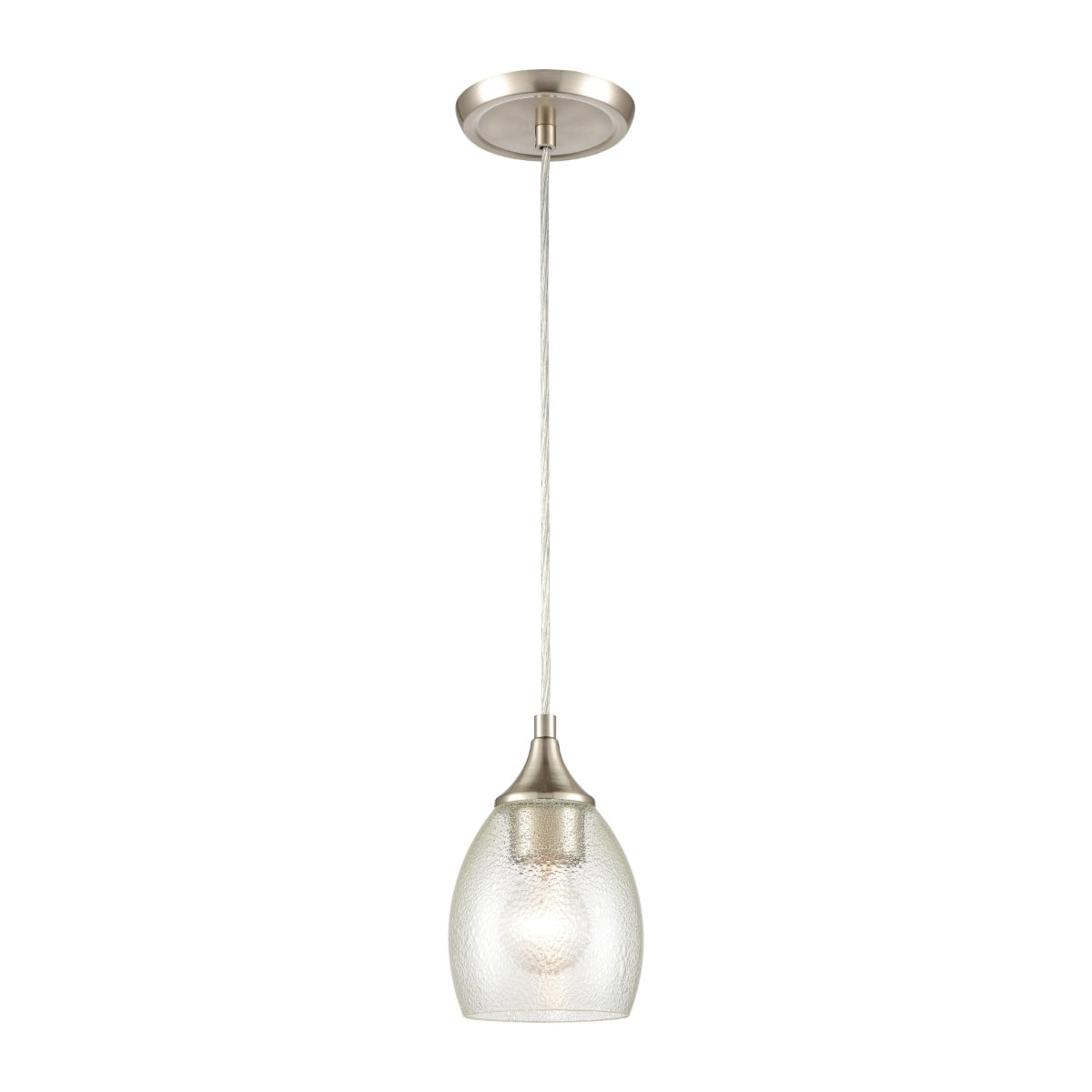 Miranda 5 Inch Wide 1 Light Mini Pendant In Satin Nickel 5In W X 5In D X 8In H