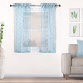 Superior Embroidered Quatrefoil Sheer Grommet Curtain Panel Pair