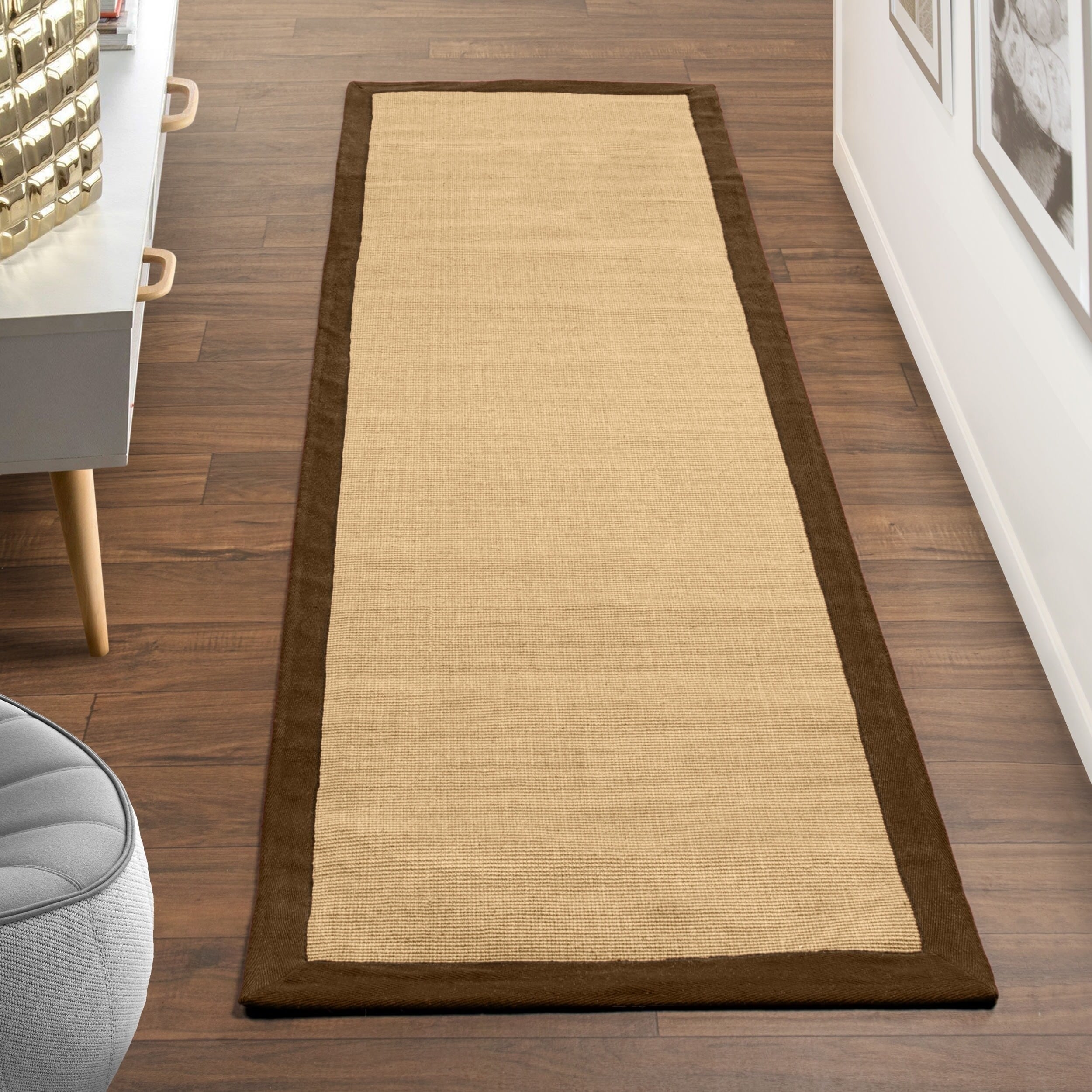 Superior Designer Hand Woven Natural Fiber Jute Charcoal Area Rug 4 X 6