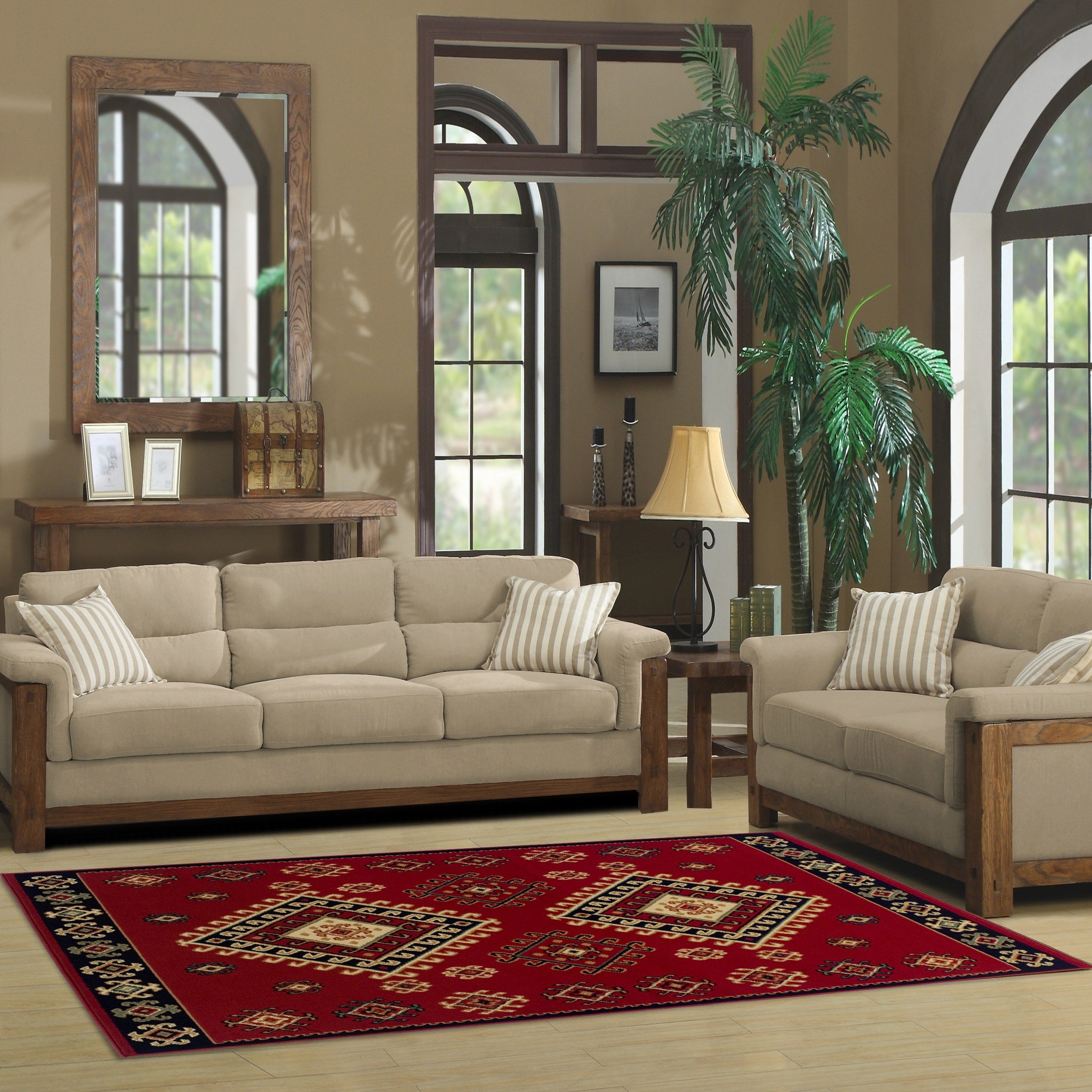 Superior Designer Santafe Black Area Rug 6 X 9