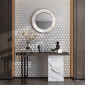 Mirari 10X12 In. Glossy Glass Fish Shaped Mosaic Wall Tile 4.25 Sq Ft Case 5 Pack