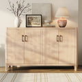 Mirod Farmhouse Style 4 Door Cabinet With Natural Distressed Finish