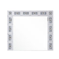 Mirror Panel Frame Wall Decor With Light Function And Faux Diamond Silver