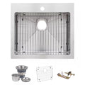 Miseno Mss2421Srtm 24 Top Mount Undermount Single Basin Stainless Steel Kitchen 16 Gauge Stainless Steel N A