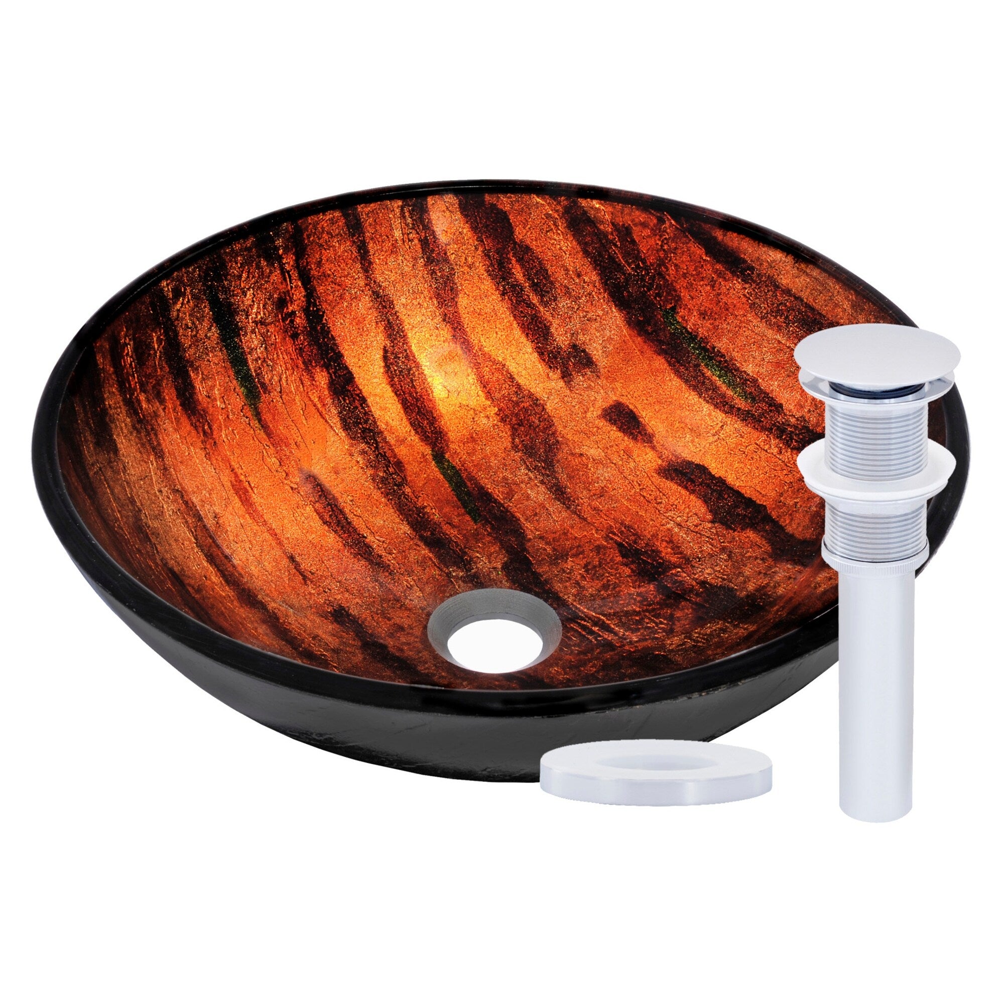 Miseno Mno G520 Circular 16 1 2In Tempered Glass Vessel Bathroom Sink