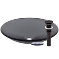 Miseno Mno G613 Circular 18In Tempered Glass Vessel Bathroom Sink