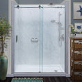 Miseno Msdcfl6076 76 High X 60 Wide Frameless Sliding Shower Door With Clear 3 8 Glass And H2Off Technology