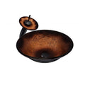 Miseno Mset008001 Hand Painted 17 Glass Vessel Bathroom Sink With Single Hole B Oil Rubbed Bronze