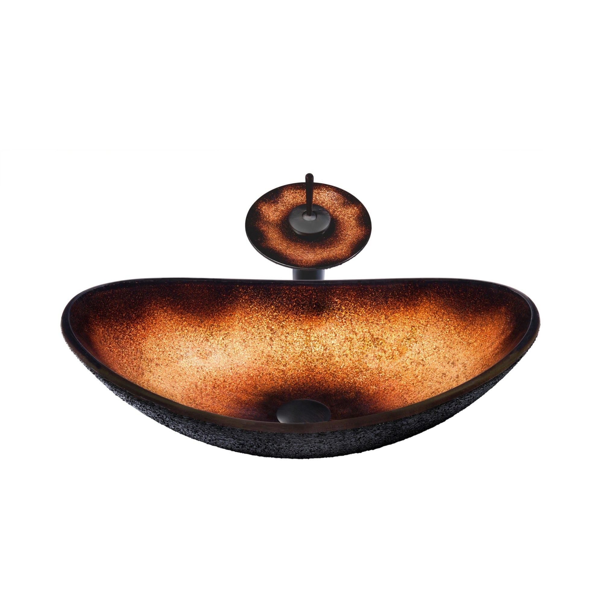 Miseno Mset0088031001 Hand Painted 21 1 2 Glass Vessel Bathroom Sink With Singl Oil Rubbed Bronze