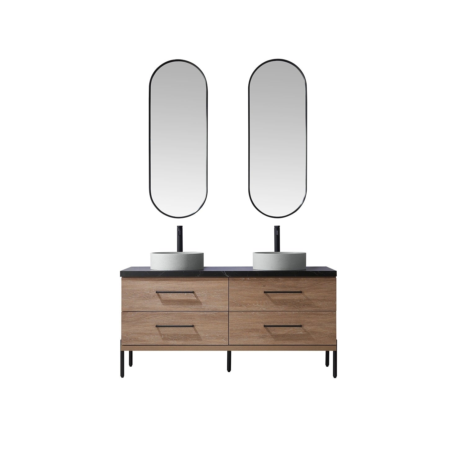 Miseno Mv 705160C Trento 60 Free Standing Double Basin Vanity Set
