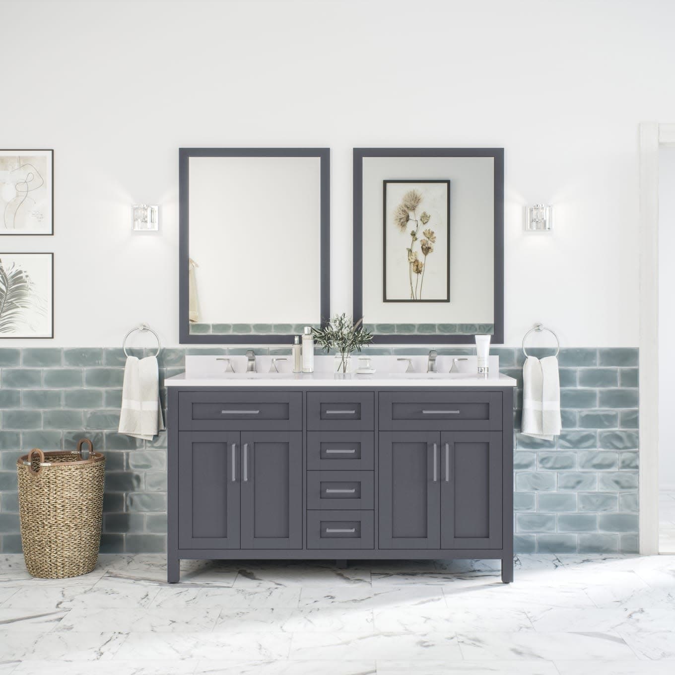 Miseno Mv Tahb60 15Vva Tahoe 60 Free Standing Double Basin Vanity Set