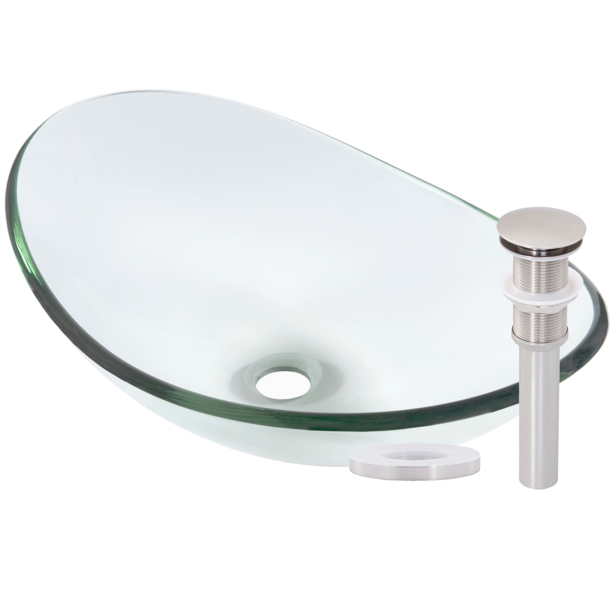 Miseno Mno C423 Oval 21 1 2In Tempered Glass Vessel Bathroom Sink