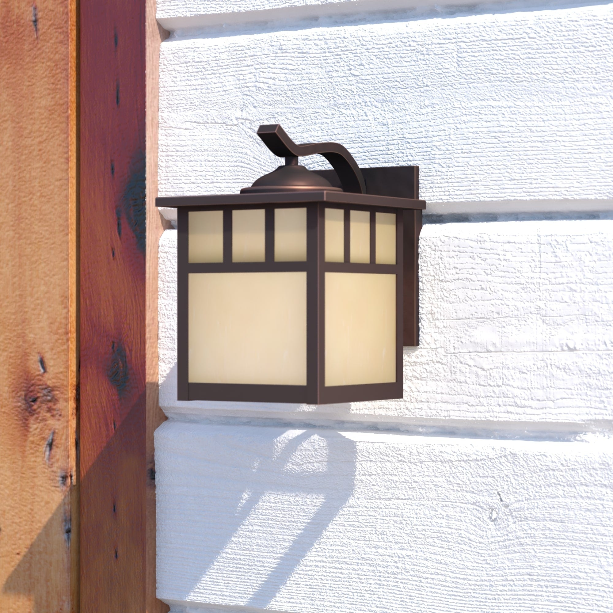 Vaxcel Mission 7 Outdoor Wall Light Burnished Bronze