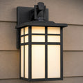 Mission 10.5 Inch Tall Outdoor Wall Sconce In Black Metal Cage Lantern With Frosted Glass 10.5 Inch Tall