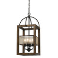 Mission Bronze Metal And Wood 4 Light Chandelier