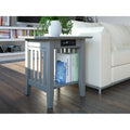 Mission End Table With Charger Grey