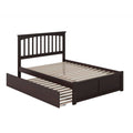 Mission Full Platform Bed With Flat Panel Foot Board And Full Size Urban Trundle Bed