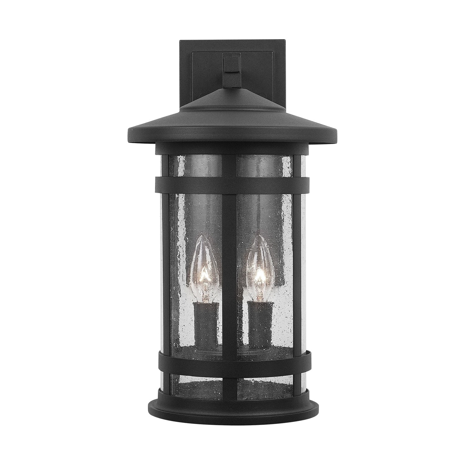 Mission Hills 2 Light Black Outdoor Wall Lantern