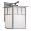 Mission Stainless Steel 1 Light Rectangle Outdoor Wall Lantern White Glass 9.5 In W X 13 In H X 11.5 In D
