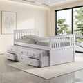Mission Style Wooden Captain Bed With Trundle Bed Twin Twin