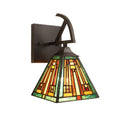 Mission Tiffany Style 1 Light Black Finish Wall Sconce 6 Shade