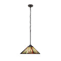 Mission Tiffany Style 1 Light Blackish Bronze Ceiling Pendant 12 Shade
