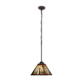 Mission Tiffany Style 1 Light Blackish Bronze Ceiling Pendant 8 Shade