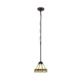 Mission Tiffany Style 1 Light Blackish Bronze Finish Mini Pendant 7 Shade