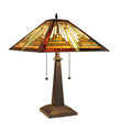 Mission Tiffany Style 2 Light Blackish Bronze Table Lamp 16 Shade