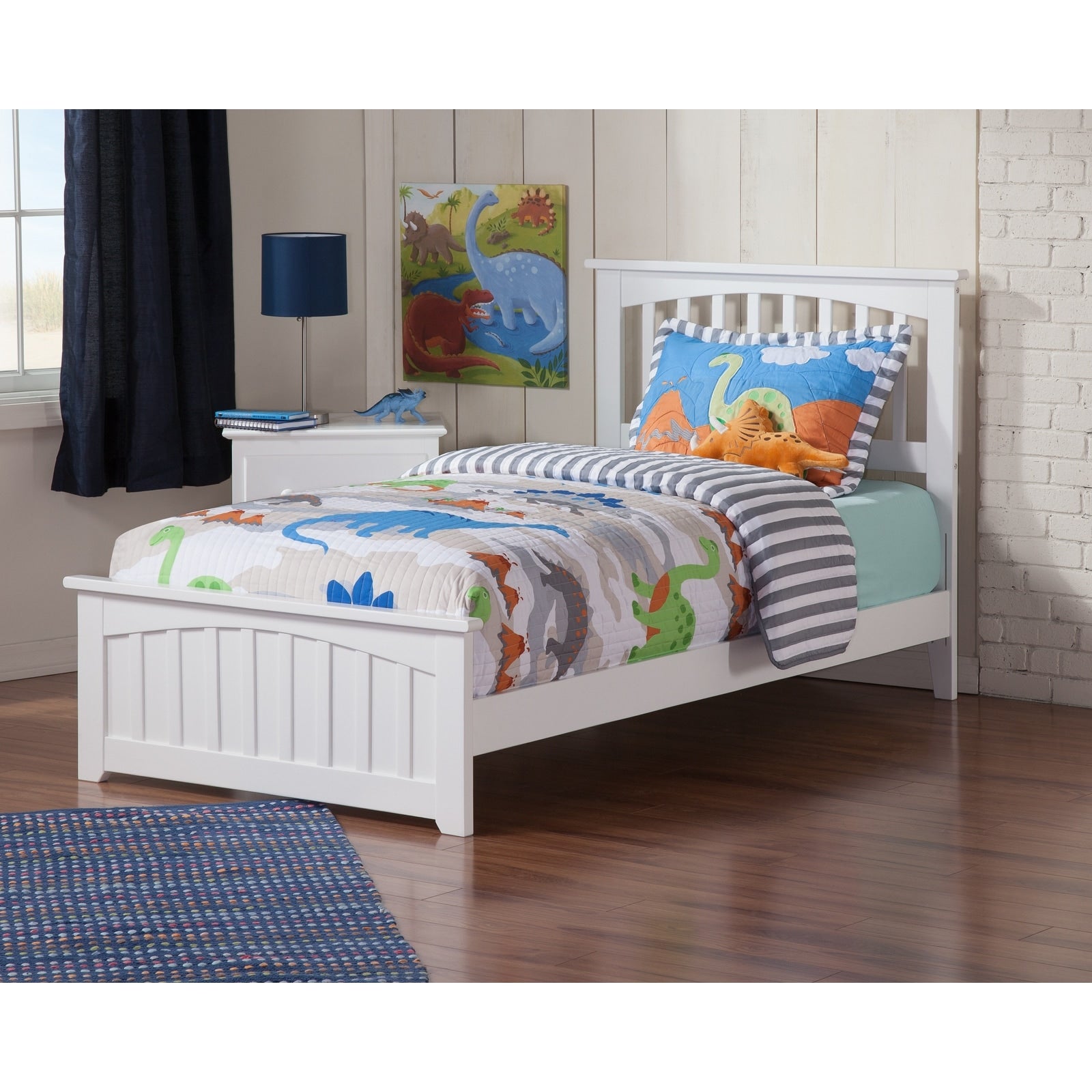Mission Twin Bed With Matching Foot Board In White