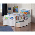 Mission Twin Platform Bed With Matching Foot Board With 2 Urban Bed Drawers In White