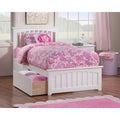 Mission Twin Xl Platform Bed With Matching Foot Board With 2 Urban Bed Drawers In White