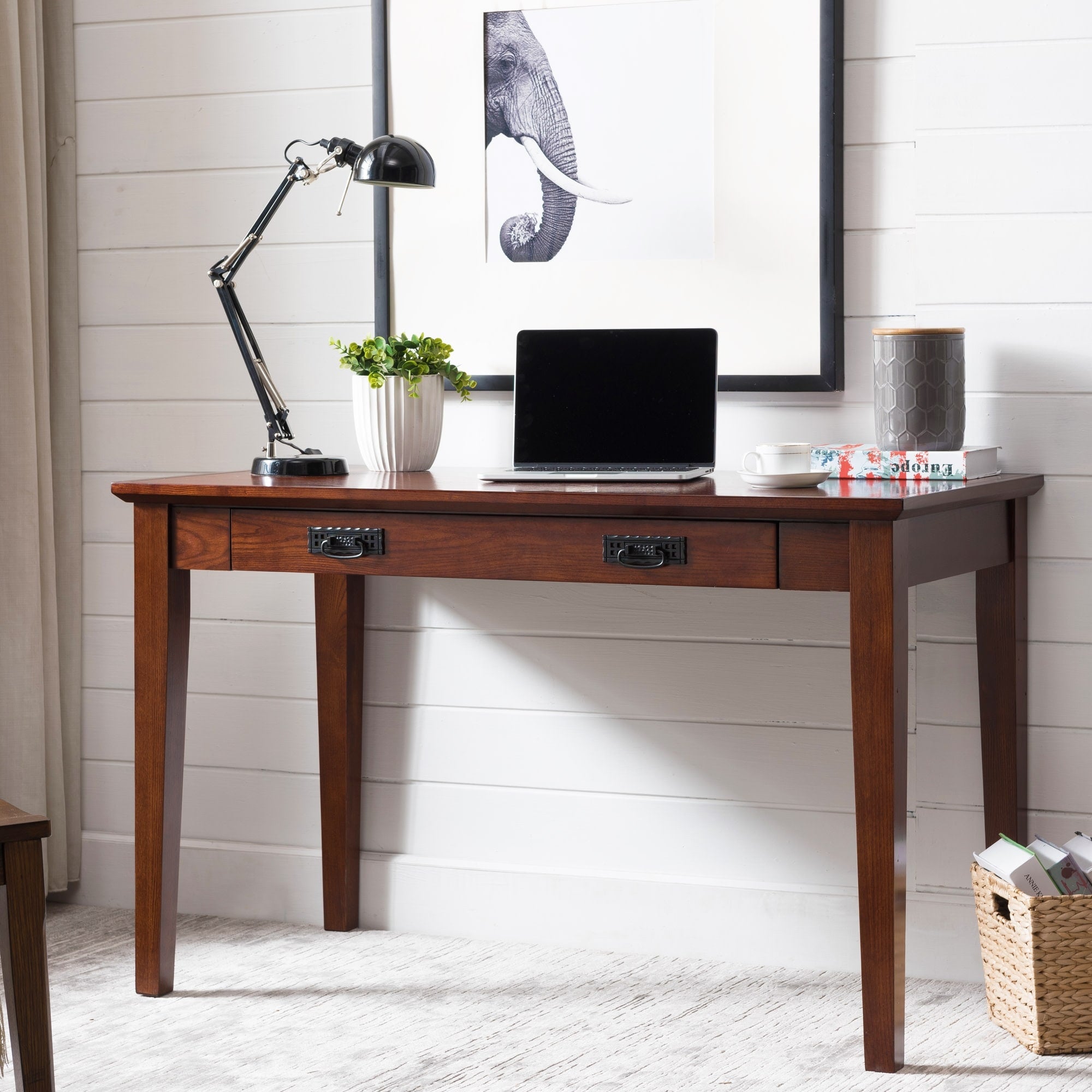 Mission Wooden Laptop Desk With Pullout Compartment