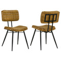 Misty Camel And Black Padded Side Chairs Set Of 2