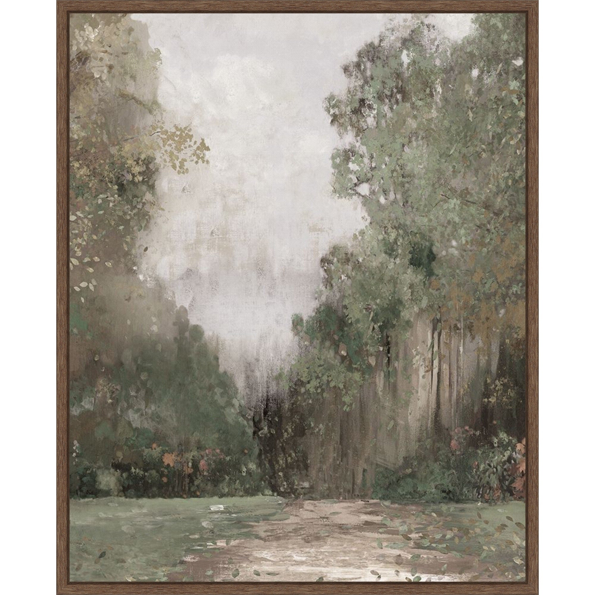 Misty Garden Pathway By Pi Studio Framed Canvas Wall Art Print