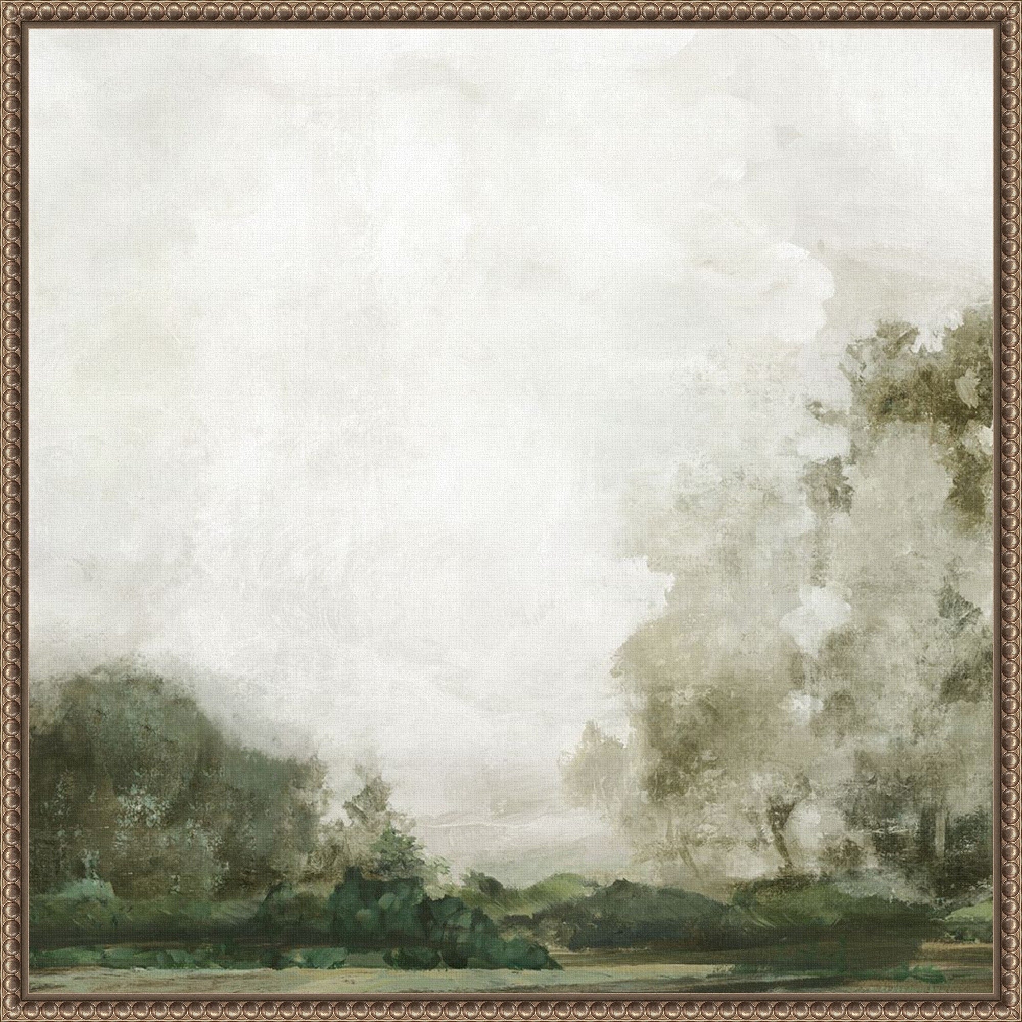 Misty Morning Over The Trees By Pi Studio Framed Canvas Wall Art Print