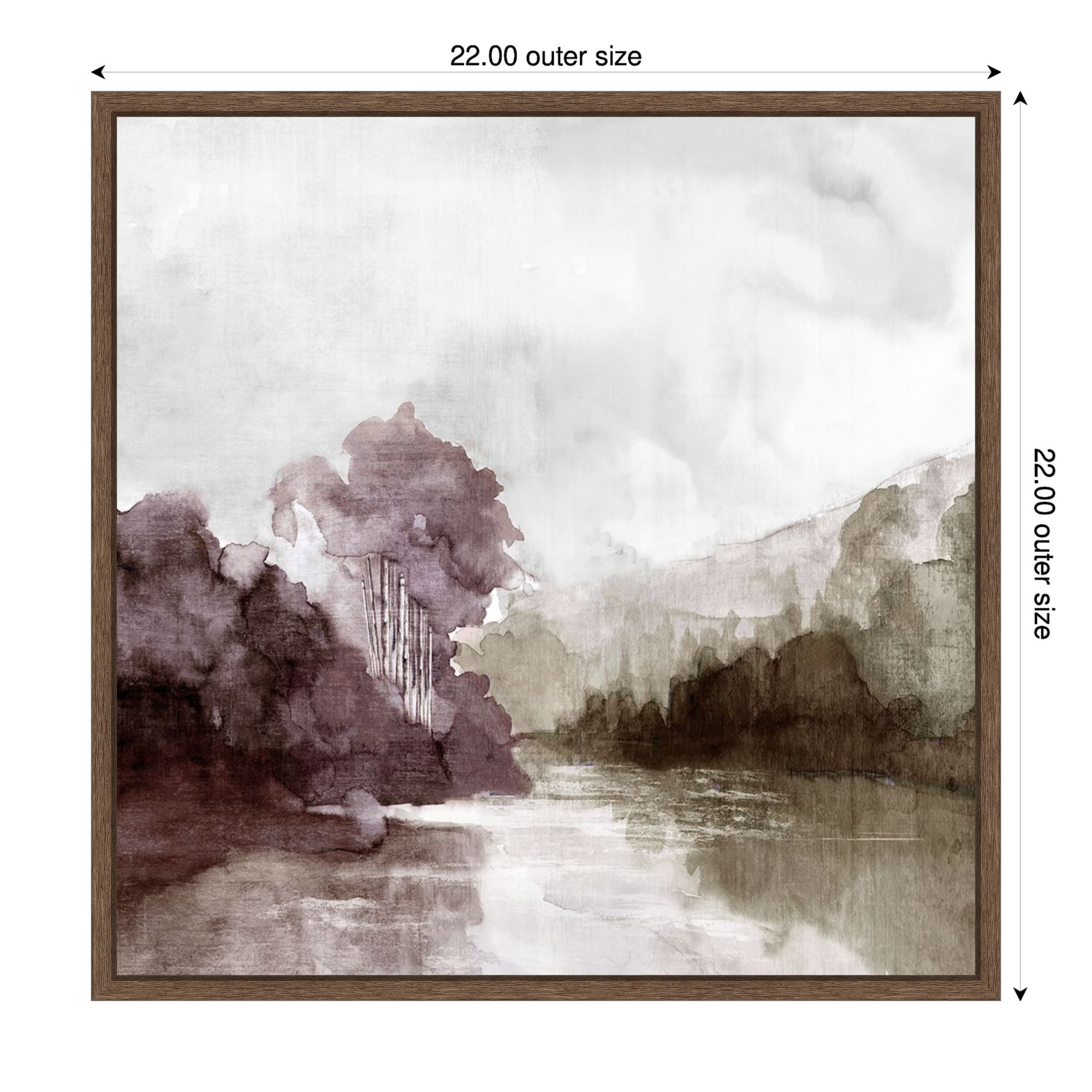 Misty Riverbank Reflections By Pi Studio Framed Canvas Wall Art Print