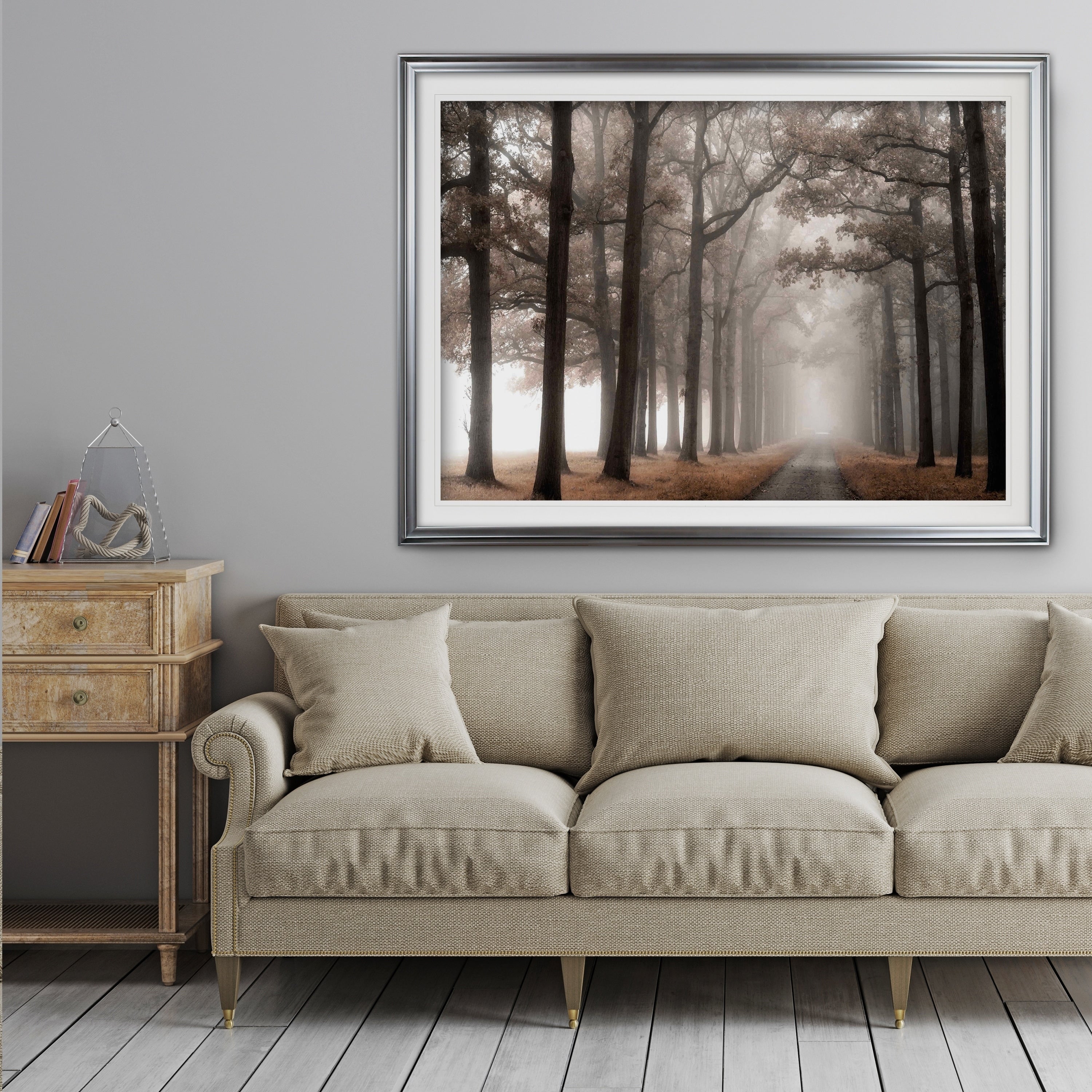 Misty Road Premium Framed Print