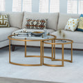 Mitera Round Metal Glass Nesting Coffee Tables Set Of 2 Optional Finishes