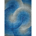 Mitomo Hand Tufted Wool Bamboo Silk Gray Blue Area Rug