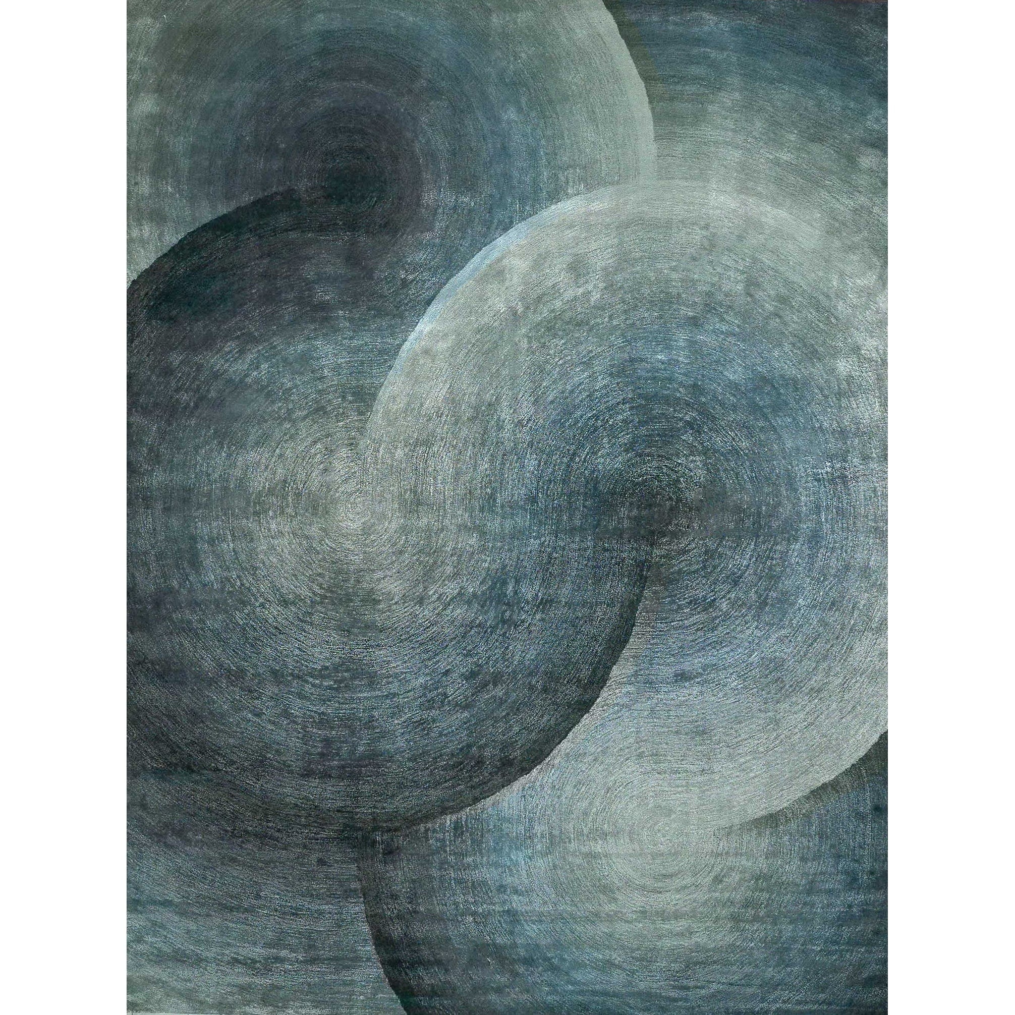 Mitomo Hand Tufted Wool Bamboo Silk Sea Green Area Rug