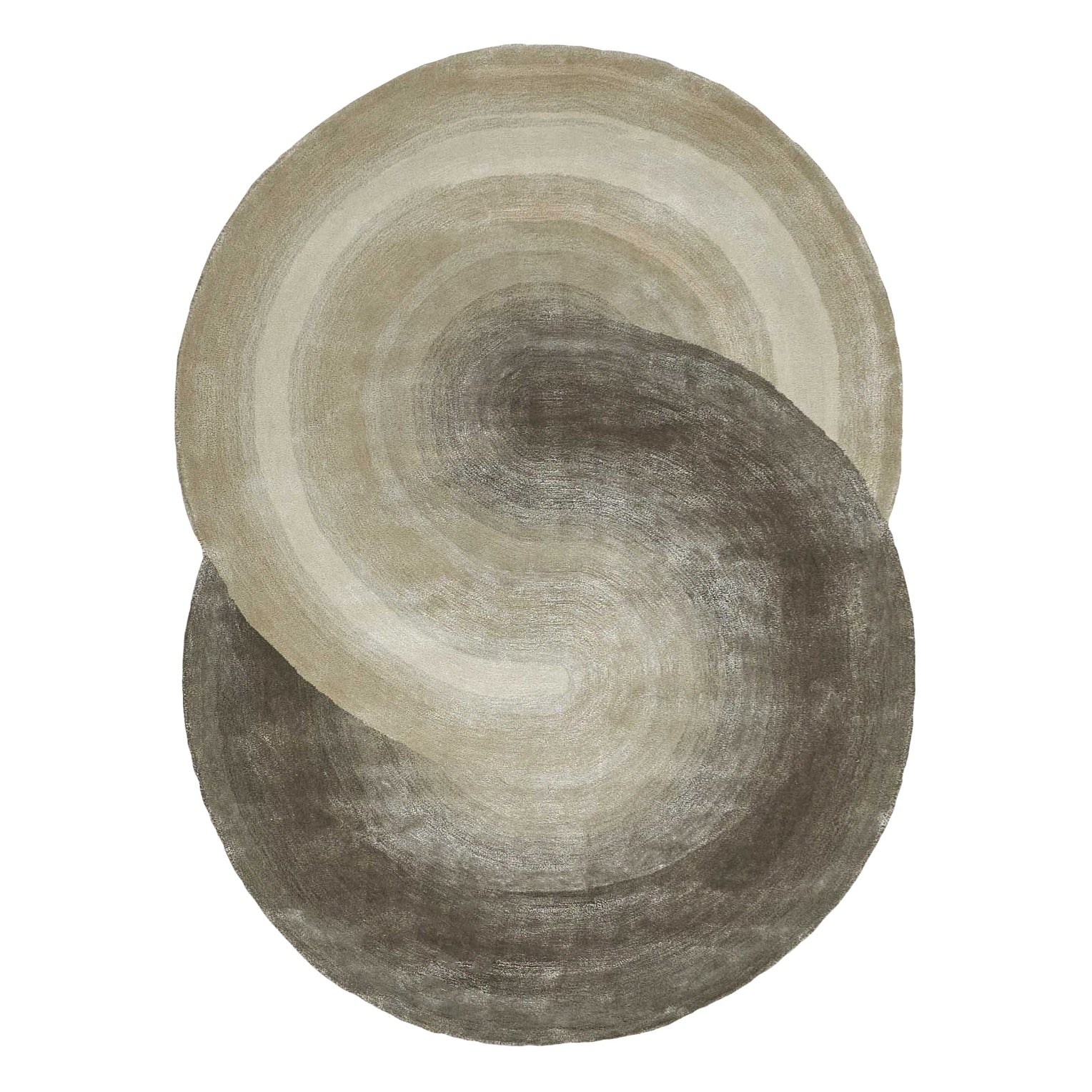 Mitomo Hand Tufted Wool Bamboo Silk Taupe Area Rug 5 X 7 Shape