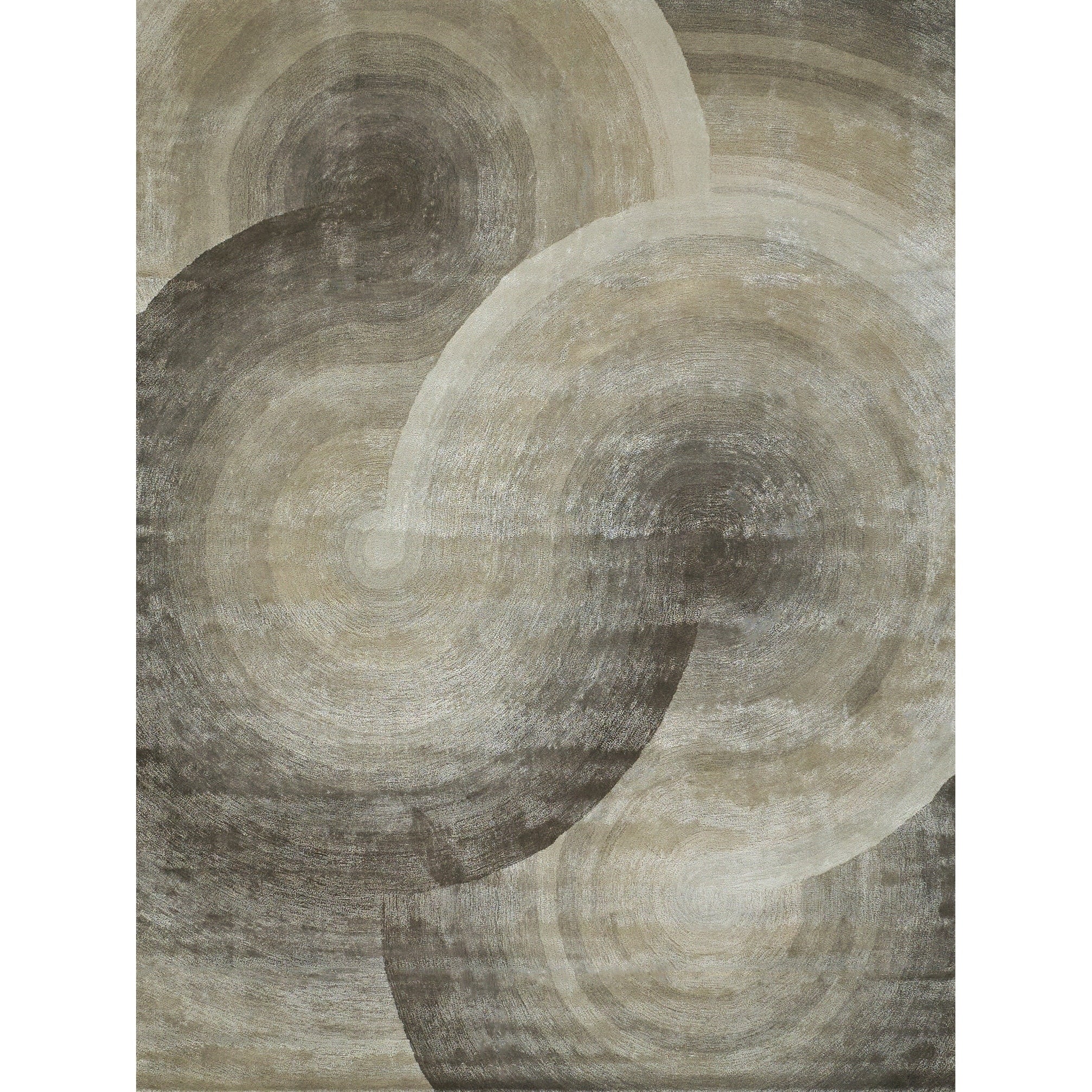 Mitomo Hand Tufted Wool Viscose Taupe Area Rug