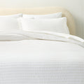 Mitra Organic Cotton Ribbed Jacquard White King Pillow Shams Set of 2