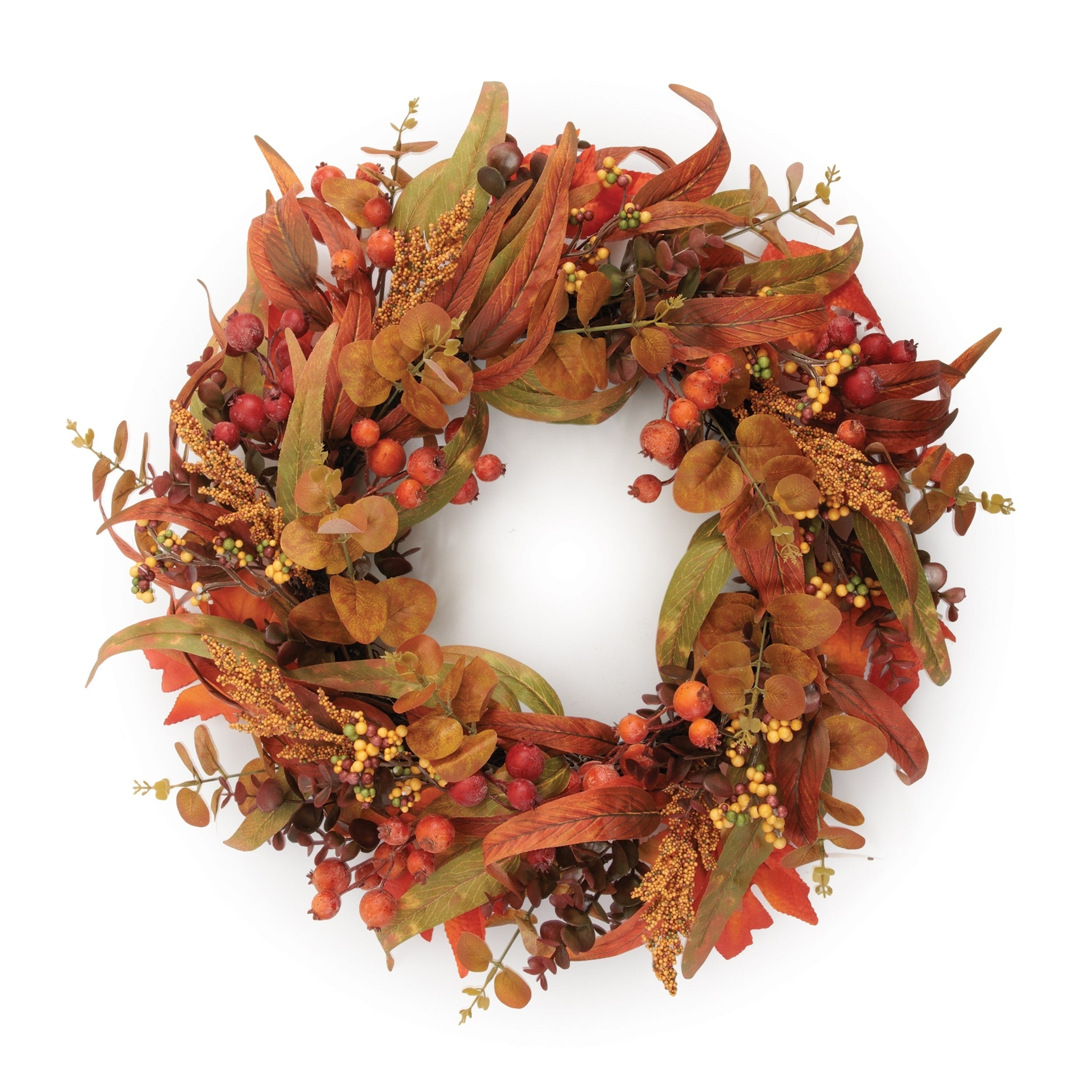 Mixed Berry Autumn Foliage Harvest Wreath 24 D